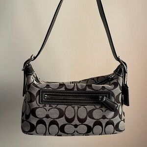 Coach Signature Black and Gray Shoulder Bag